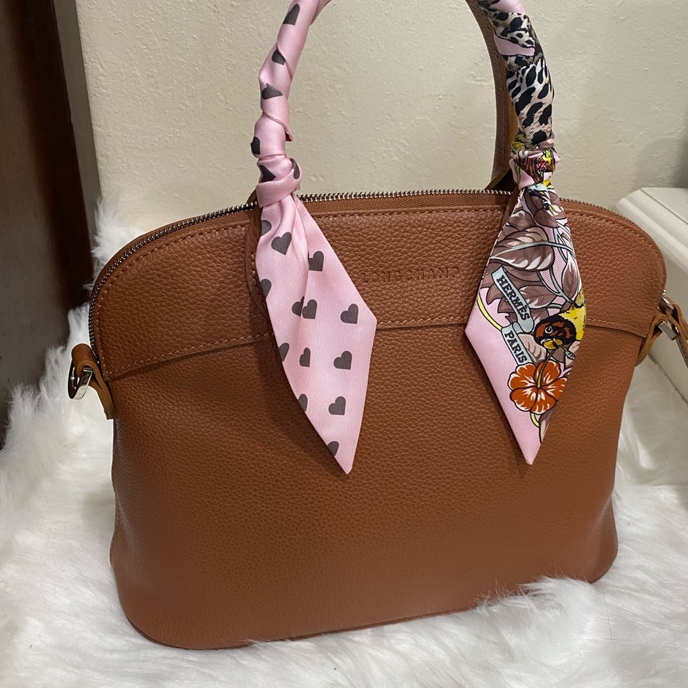 LONGCHAMP Le Foulonne Small Top Handle / Crossbody Leather Bag